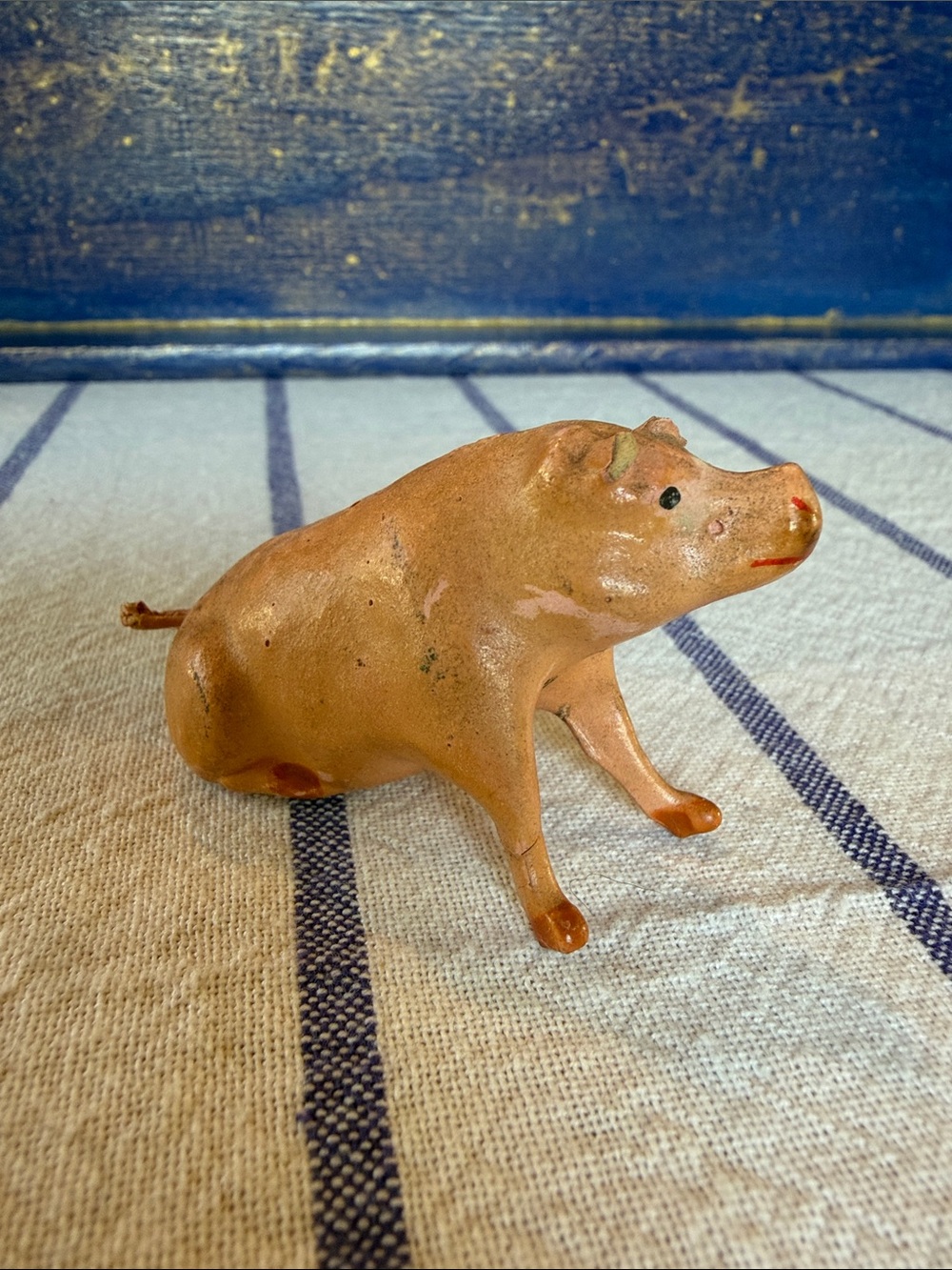 Vintage Antique German Composition Stick-Leg Toy Pig 🐖